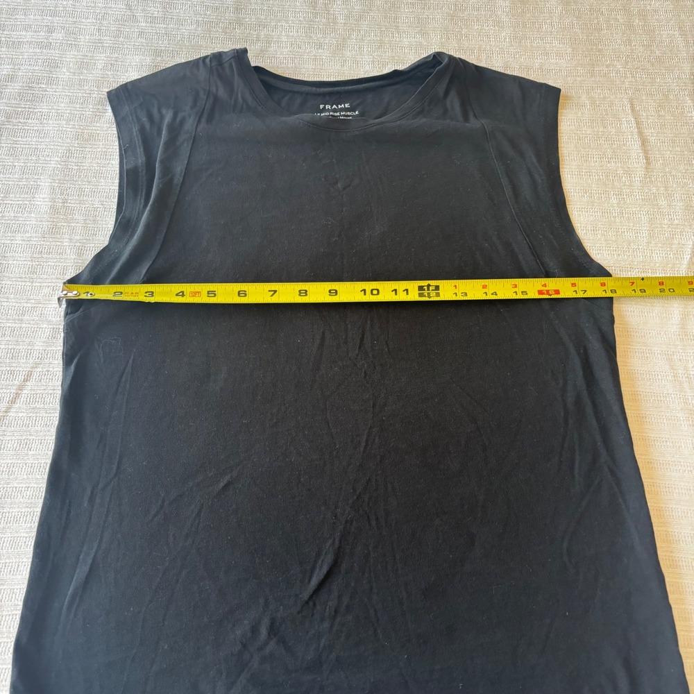 FRAME Le Mid Rise Muscle Tank Top Black Sleeveless Tee Womens Medium - Picture 6 of 6